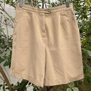 Vintage 1980s Koret Beige High Rise Pleated Shorts 28W
